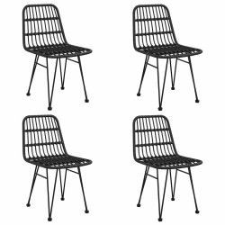 Ensemble à manger de jardin 5 pcs Noir Résine tressée 569731569731