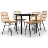 Ensemble à manger de jardin 5pcs Résine tressée 569736569736