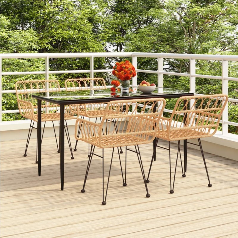 Ensemble à manger de jardin 5pcs Résine tressée 569740569740