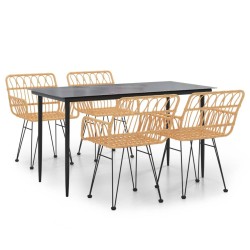 Ensemble à manger de jardin 5pcs Résine tressée 569740569740