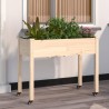 Jardinière sur roues avec doublure 118x59x80 cm bois de sapin 569748569748