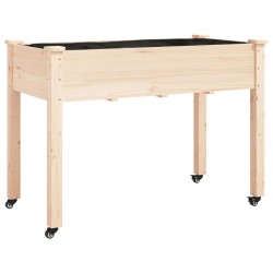Jardinière sur roues avec doublure 118x59x80 cm bois de sapin 569748569748