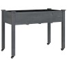 Jardinière sur roues avec doublure gris 118x59x80 cm bois sapin 569757569757