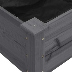 Jardinière sur roues avec doublure gris 118x59x80 cm bois sapin 569757569757