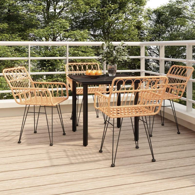 Ensemble à manger de jardin 5pcs Résine tressée 569759569759