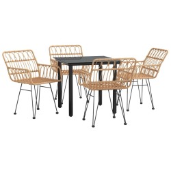 Ensemble à manger de jardin 5pcs Résine tressée 569759569759