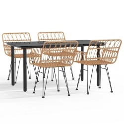 Ensemble à manger de jardin 5pcs Résine tressée 569760569760