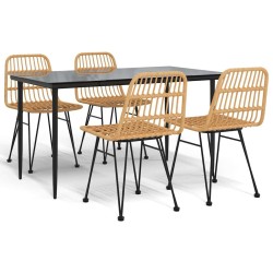 Ensemble à manger de jardin 5pcs Résine tressée 569761569761