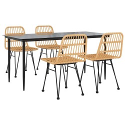 Ensemble à manger de jardin 5pcs Résine tressée 569761569761
