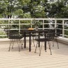 Ensemble à manger de jardin 5 pcs Noir Résine tressée 569765569765