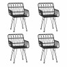 Ensemble à manger de jardin 5 pcs Noir Résine tressée 569765569765