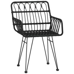 Ensemble à manger de jardin 5 pcs Noir Résine tressée 569765569765
