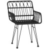 Ensemble à manger de jardin 5 pcs Noir Résine tressée 569765569765