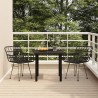 Ensemble à manger de jardin 3 pcs Noir Résine tressée 569766569766