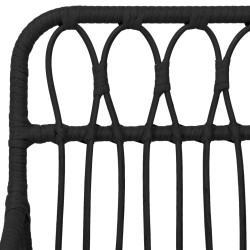 Ensemble à manger de jardin 3 pcs Noir Résine tressée 569766569766