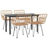 Ensemble à manger de jardin 5pcs Résine tressée 569767569767
