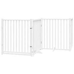 Barrière pour chien porte pliable 8panneaux blanc bois peuplier 569771569771