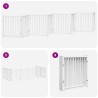 Barrière pour chien porte pliable 8panneaux blanc bois peuplier 569771569771