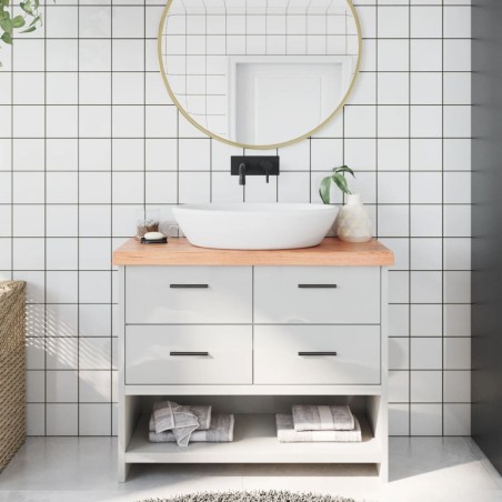 Comptoir de salle de bain marron 100x30x(2-6) cm bois traité 569775569775