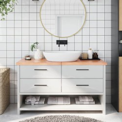 Comptoir de salle de bain marron 140x40x(2-4) cm bois traité 569777569777