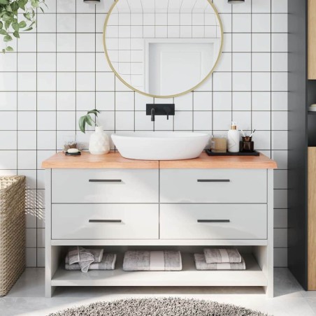 Comptoir de salle de bain marron 140x40x(2-4) cm bois traité 569777569777