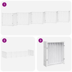 Barrière pour chien porte pliable 10 panneaux bois de peuplier 569783569783
