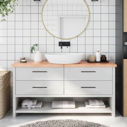 Comptoir de salle de bain marron 160x30x(2-4) cm bois traité 569784569784