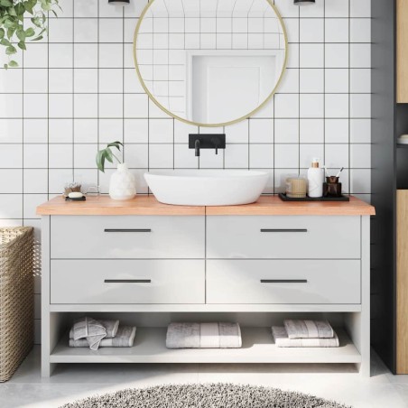 Comptoir de salle de bain marron 160x30x(2-4) cm bois traité 569784569784