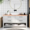 Comptoir de salle de bain marron 160x30x(2-4) cm bois traité 569784569784