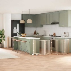 Barrière pour chien porte pliable 8 panneaux bois de peuplier 569785569785