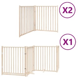 Barrière pour chien porte pliable 8 panneaux bois de peuplier 569785569785