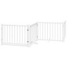 Barrière pour chien porte pliable 8panneaux blanc bois peuplier 569786569786