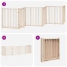 Barrière pour chien avec porte pliable 6 panneaux bois peuplier 569788569788