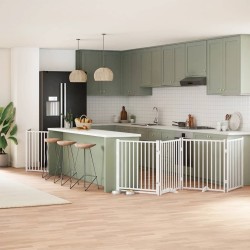 Barrière pour chien porte pliable 12 panneaux bois de peuplier 569791569791