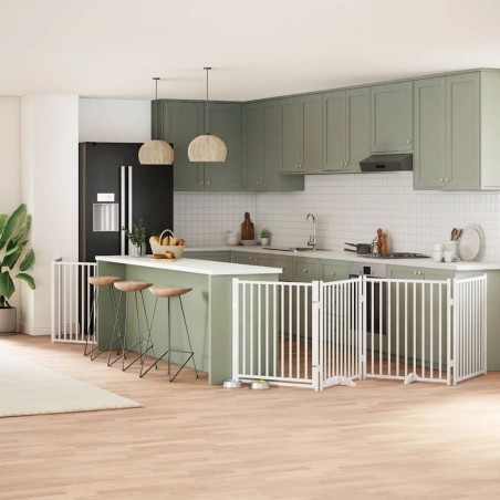Barrière pour chien porte pliable 12 panneaux bois de peuplier 569791569791