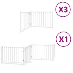 Barrière pour chien porte pliable 10 panneaux bois de peuplier 569792569792