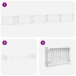 Barrière pour chien porte pliable 10 panneaux bois de peuplier 569792569792