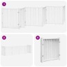 Barrière pour chien porte pliable 6panneaux blanc bois peuplier 569793569793