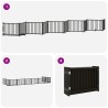 Barrière pour chien porte pliable 10panneaux noir bois peuplier 569794569794