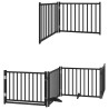 Barrière pour chien porte pliable 6 panneaux noir bois peuplier 569796569796