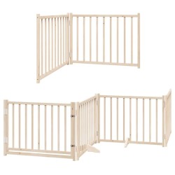 Barrière pour chien porte pliable 10 panneaux bois de peuplier 569799569799
