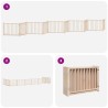 Barrière pour chien porte pliable 10 panneaux bois de peuplier 569799569799