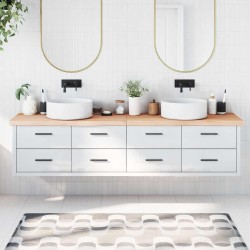 Comptoir de salle de bain 220x60x(2-6)cm bois massif non traité 569807569807