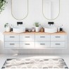 Comptoir de salle de bain 220x60x(2-6)cm bois massif non traité 569807569807