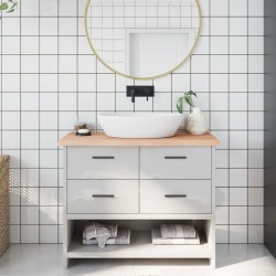 Comptoir de salle de bain 100x40x(2-4)cm bois massif non traité 569810569810