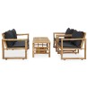 Salon de jardin 4 pcs avec coussins Bambou 569812569812