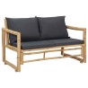Salon de jardin 4 pcs avec coussins Bambou 569812569812
