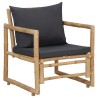 Salon de jardin 4 pcs avec coussins Bambou 569812569812