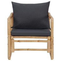 Salon de jardin 4 pcs avec coussins Bambou 569812569812