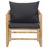 Salon de jardin 4 pcs avec coussins Bambou 569812569812